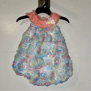 Little Lass Pink and White Baby Dress